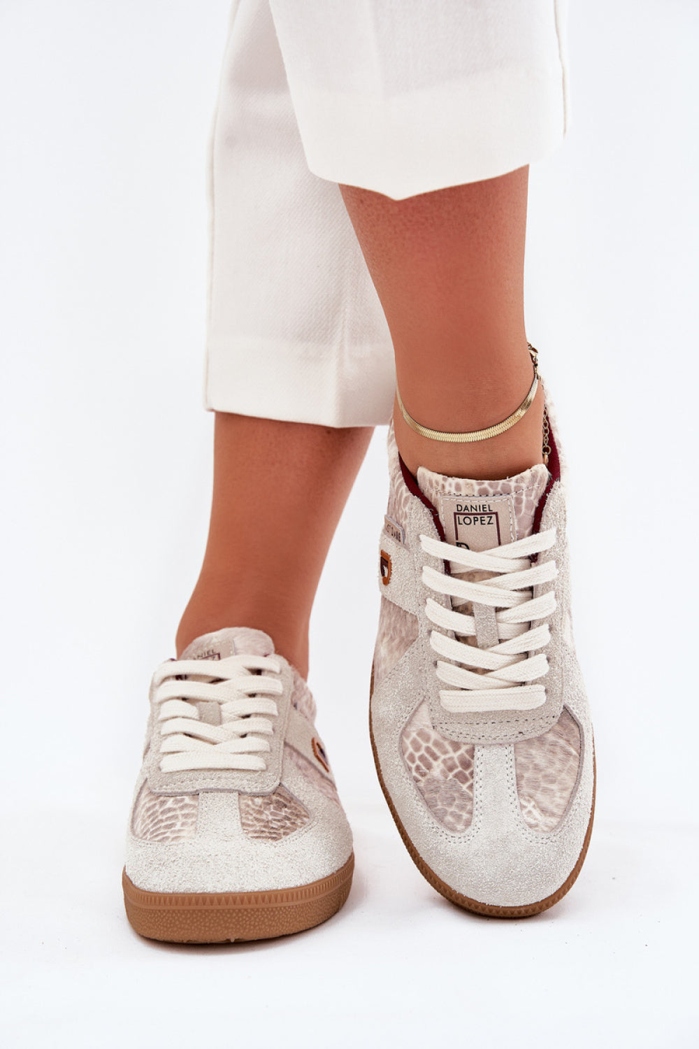 Step In Style Patterned Leather Trainers