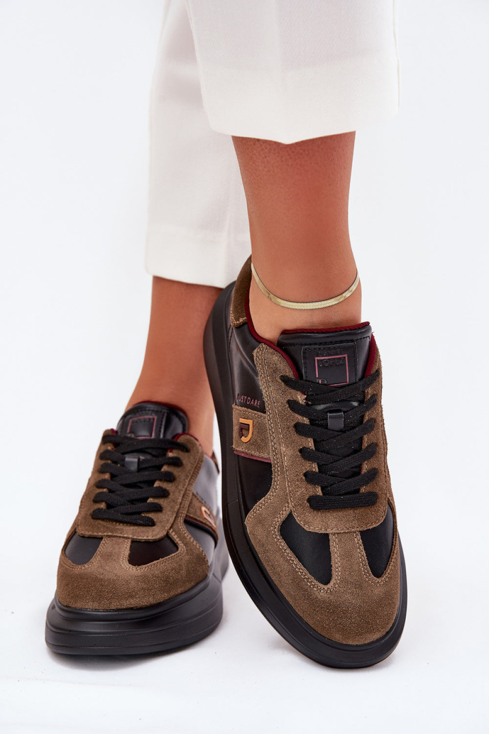 Step In Style Black Leather Trainers