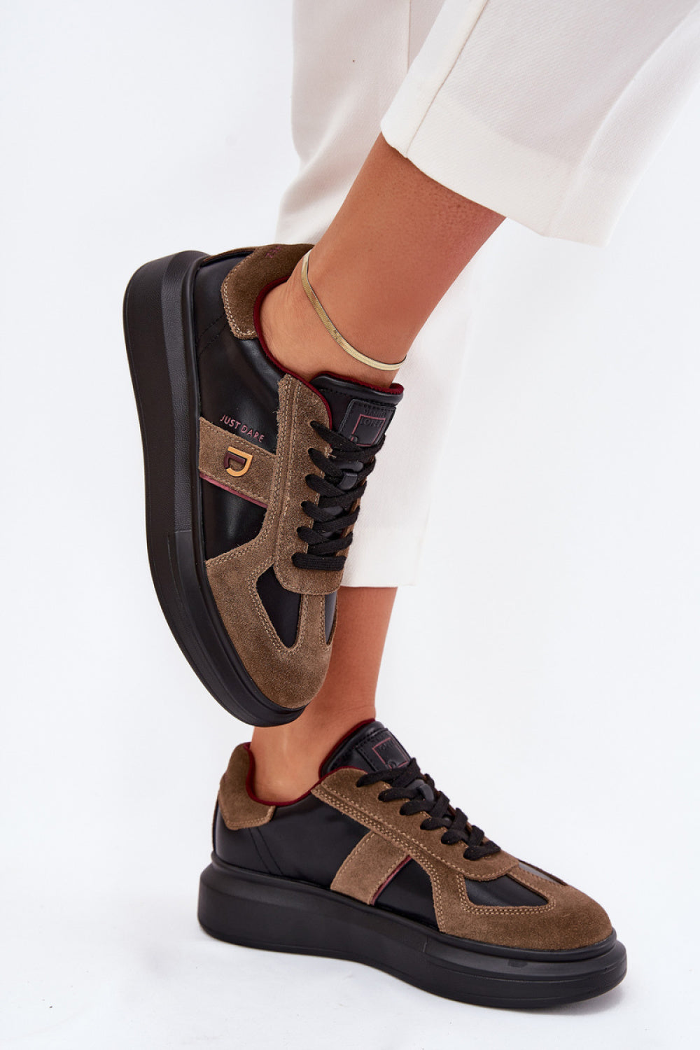 Step In Style Black Leather Trainers - view 3