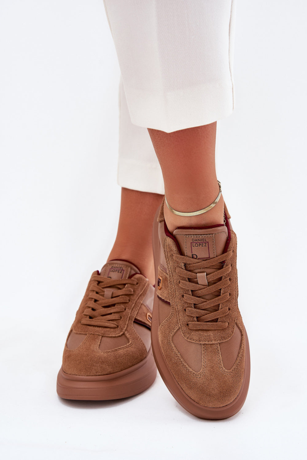 Step In Style Brown Leather Trainers
