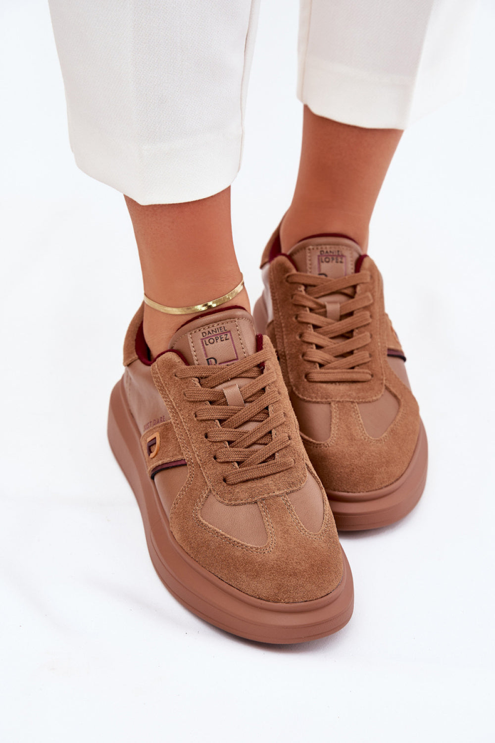 Step In Style Brown Leather Trainers - view 3