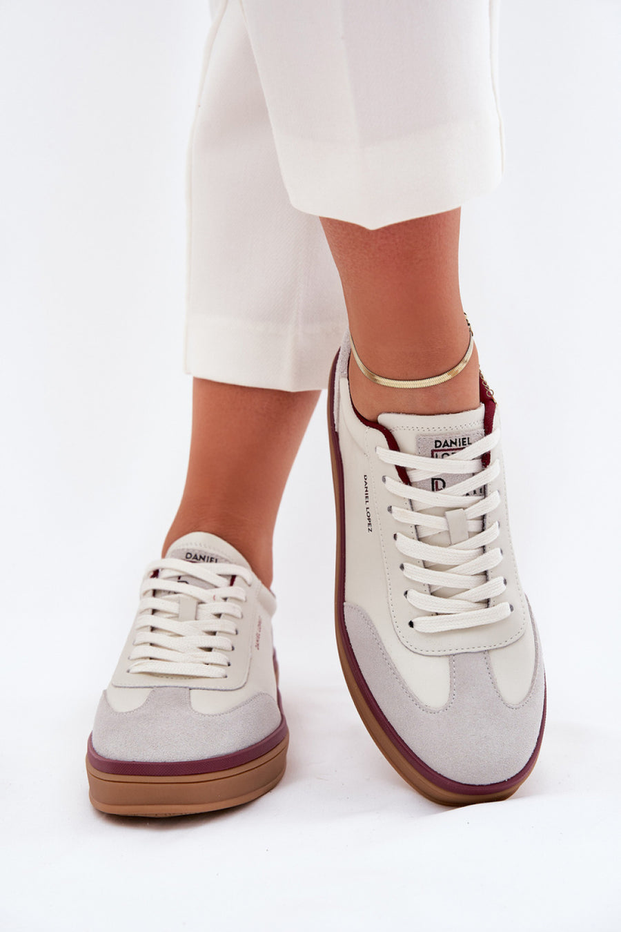 Step In Style Grey Leather Trainers