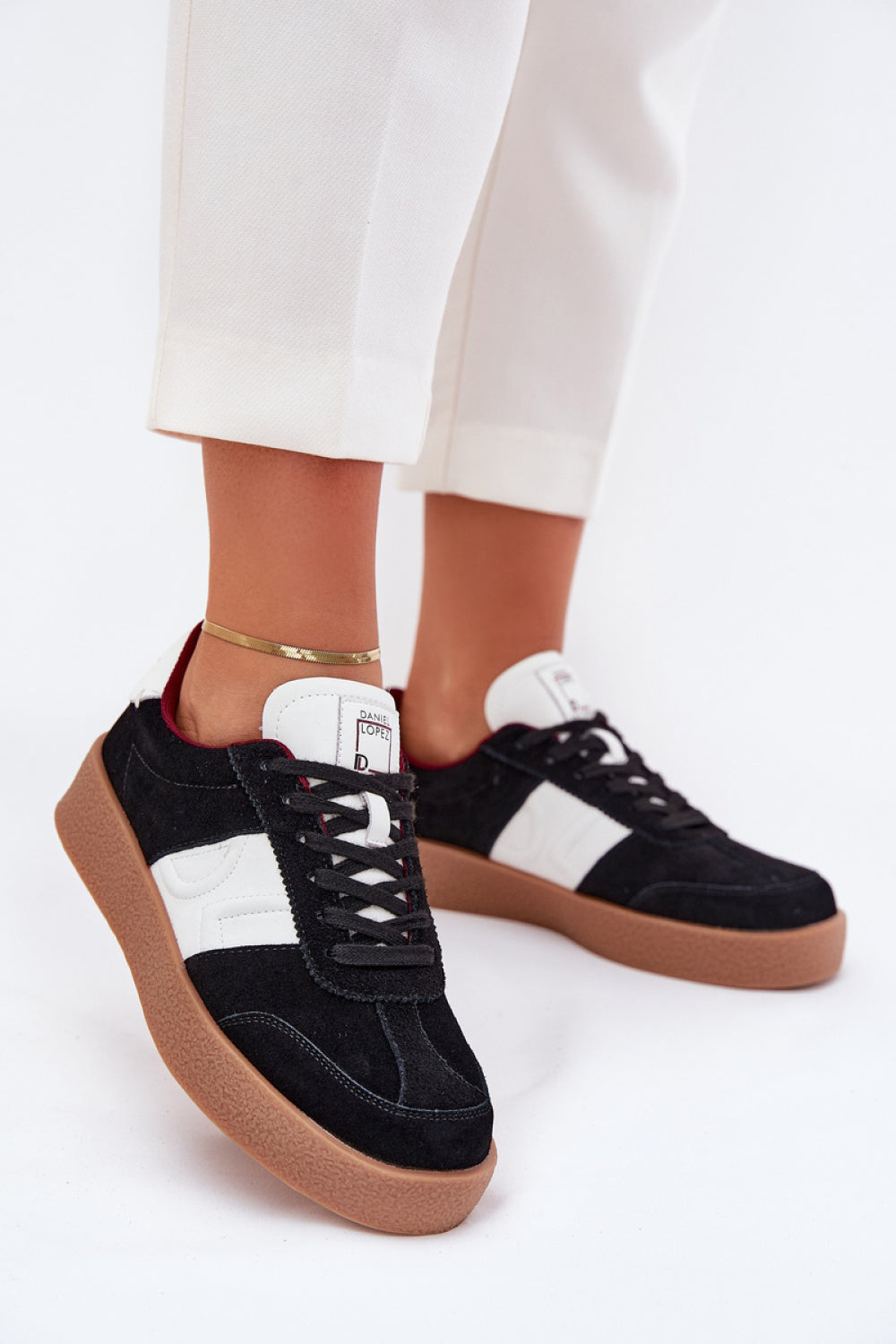 Step In Style Black Leather Trainers