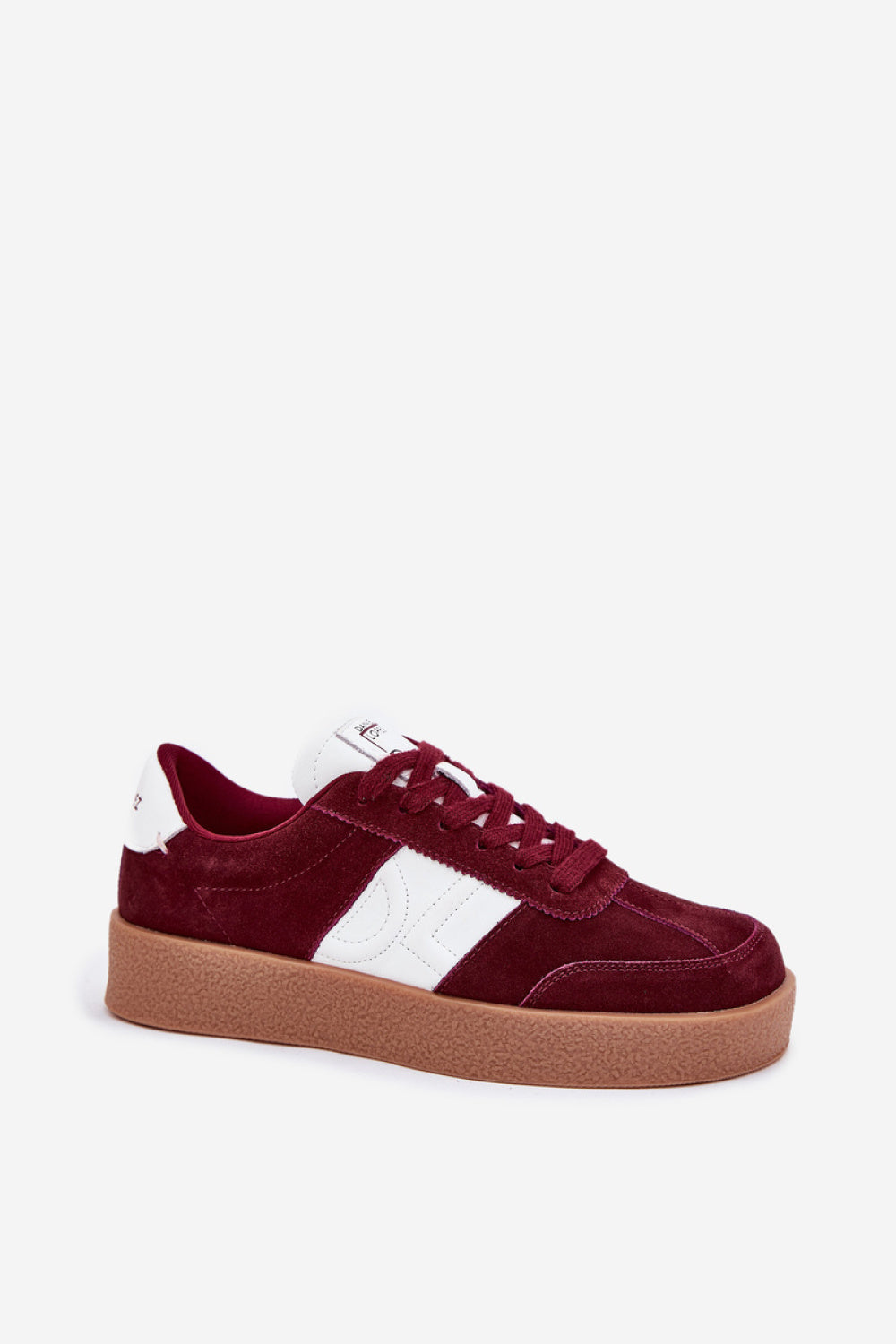 Step In Style Burgundy Leather Trainers - view 2