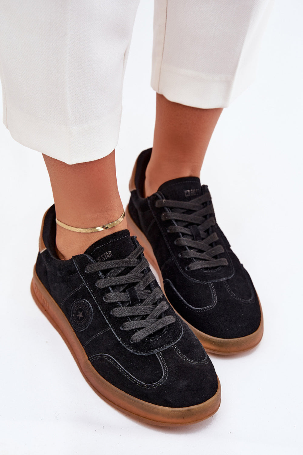 Step In Style Black Suede Trainers - view 3