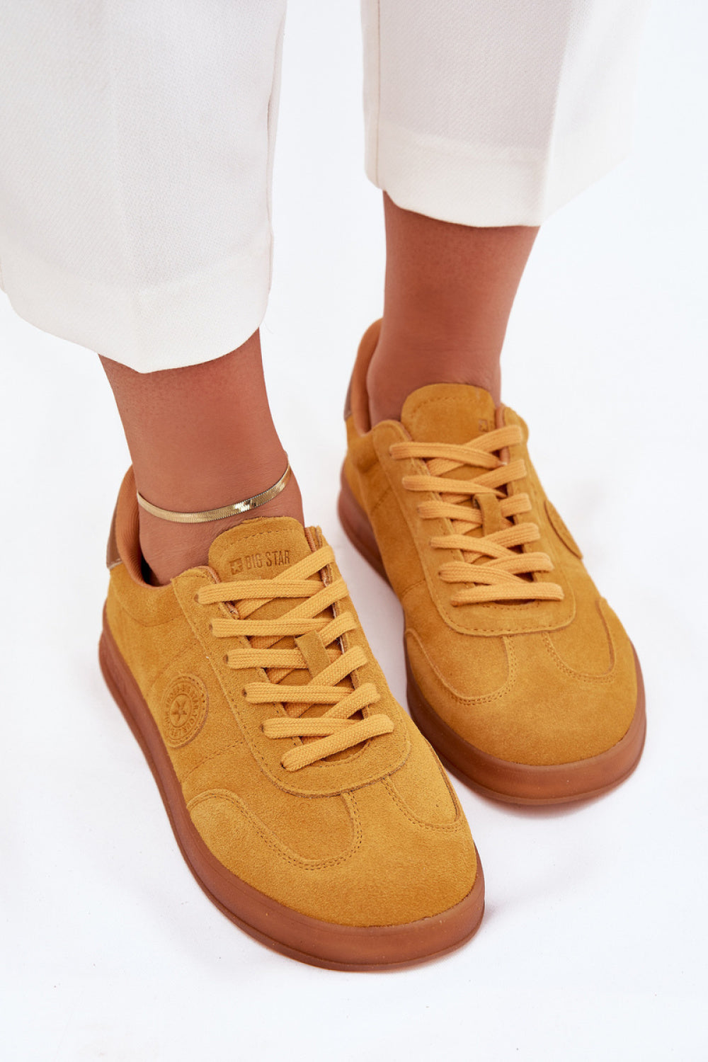 Step In Style Yellow Suede Trainers - view 3