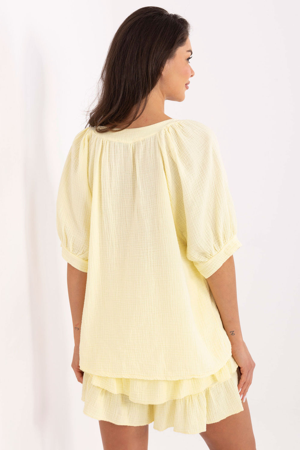 Och Bella Light Yellow Wide Leg High Waisted Co-Ord Set - view 3