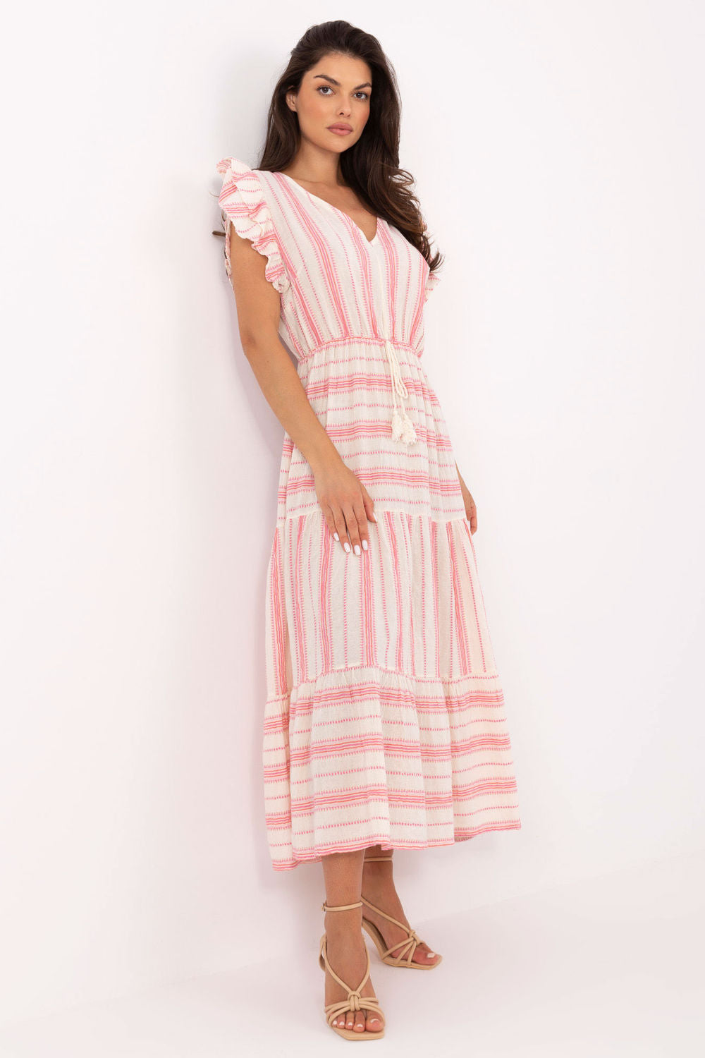 Och Bella Pink Midi Flared Dress - view 2