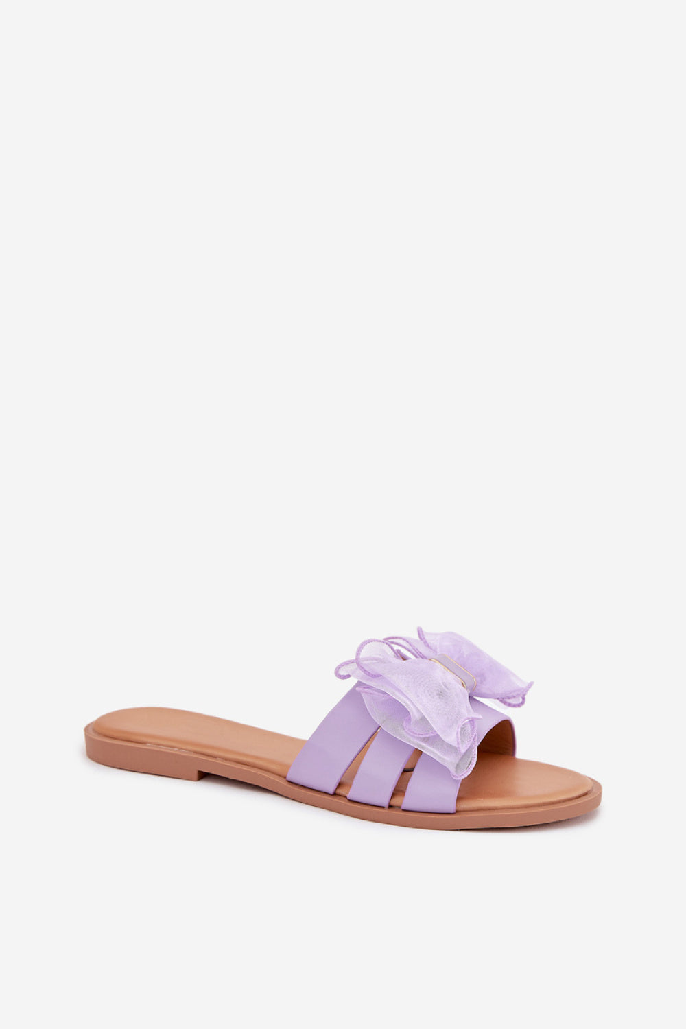 Step In Style Tanira Violet Mesh Flat Flip Flops - view 2