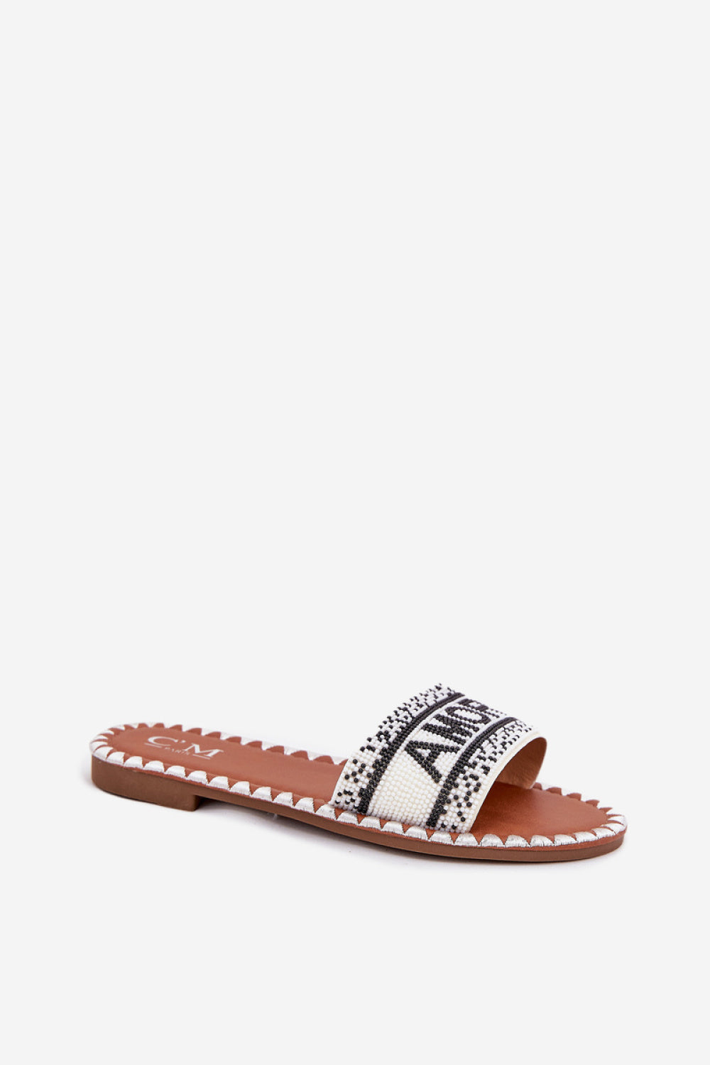 Step In Style Avelina White Faux Leather Flip Flops - view 2
