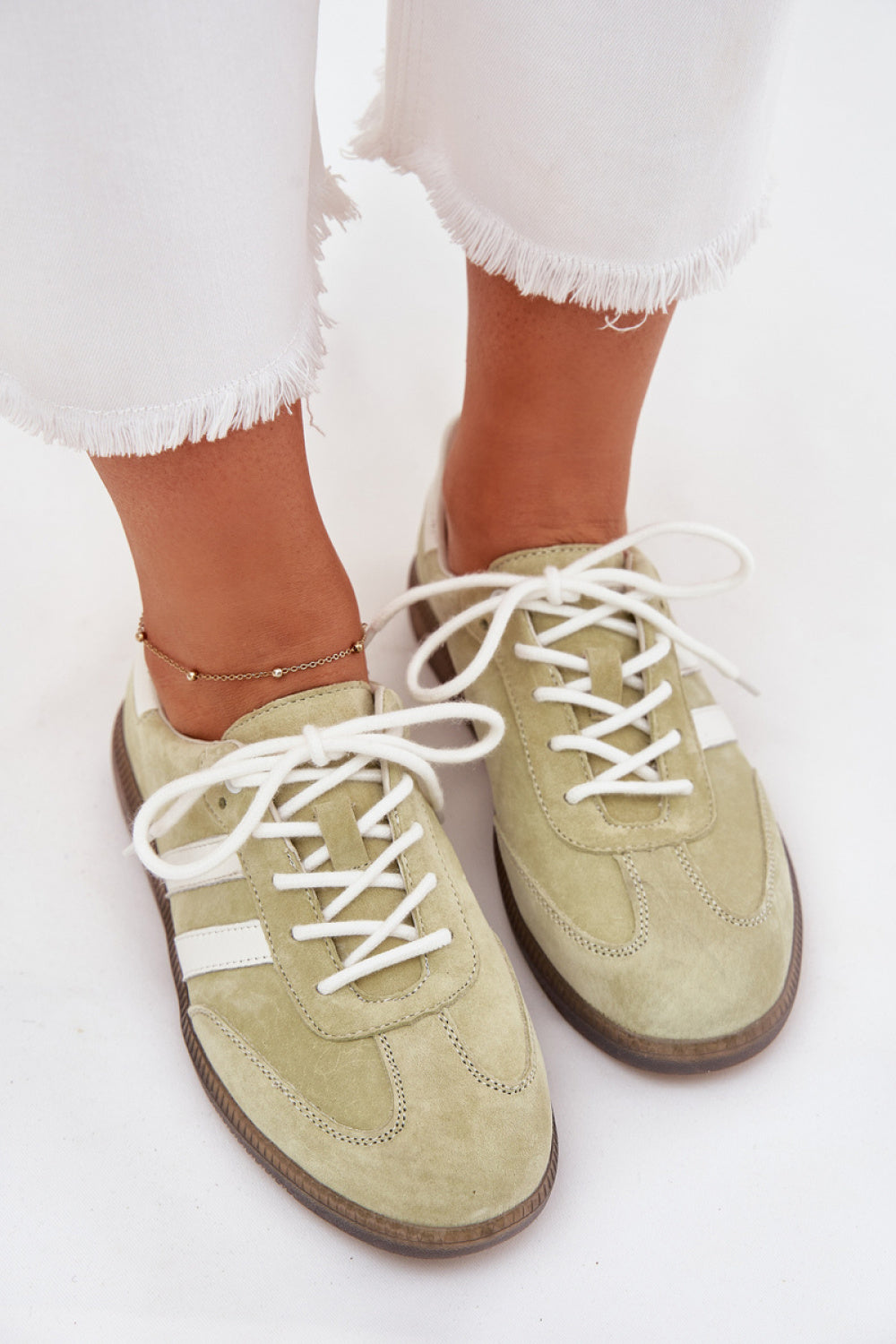 Step In Style Lime Leather Trainers - view 3