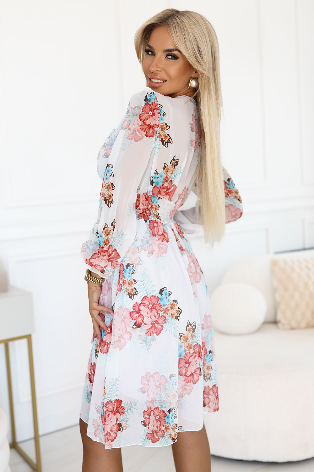 Numoco Frances Floral Flared Dress - view 3