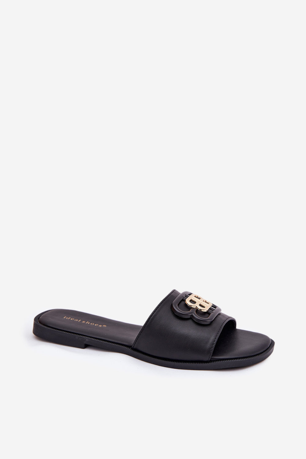 Step In Style Nenitta Black Faux Leather Flip Flops - view 2