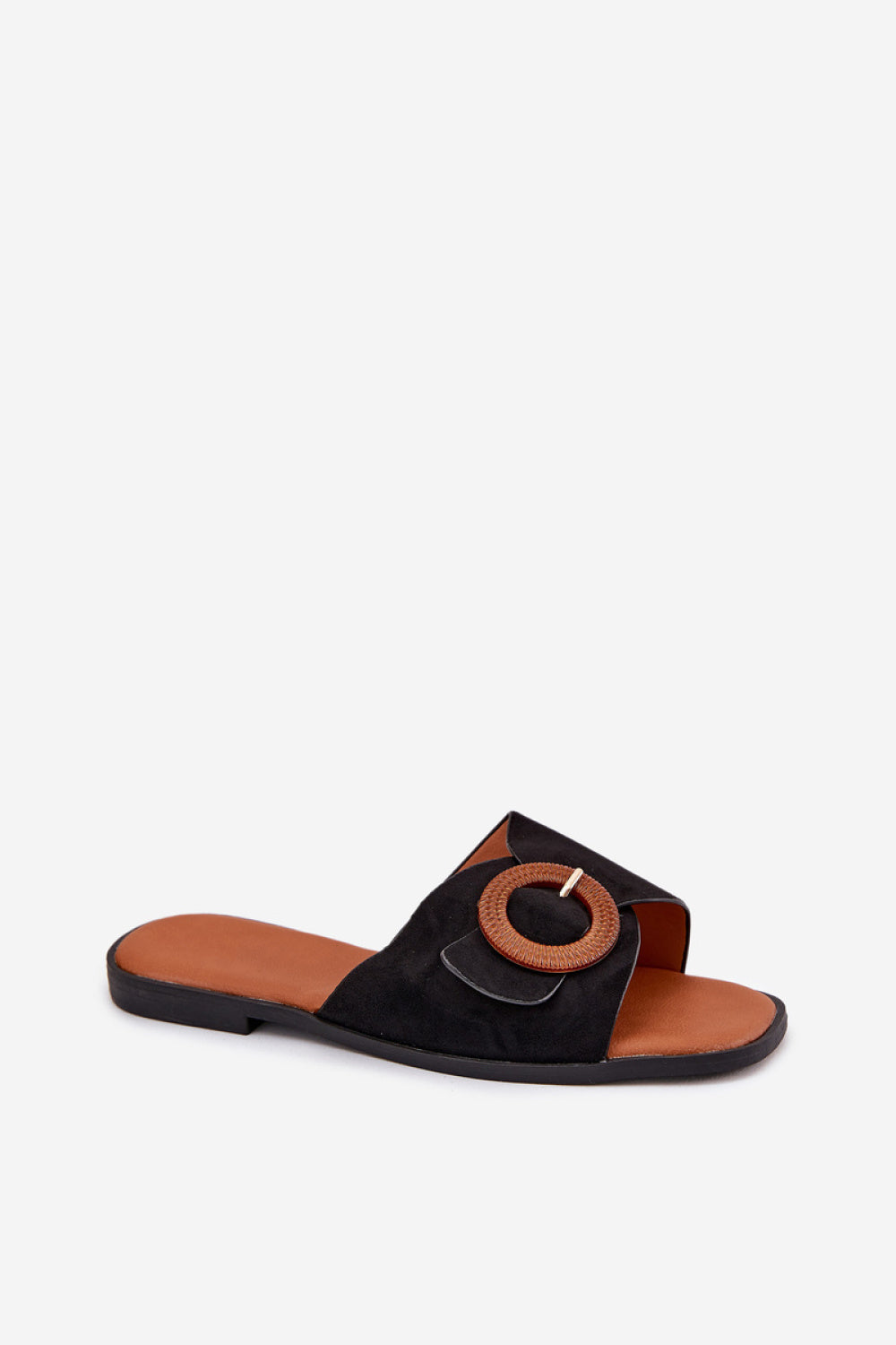 Step In Style Lanoni Black Faux Suede Flip Flops - view 2