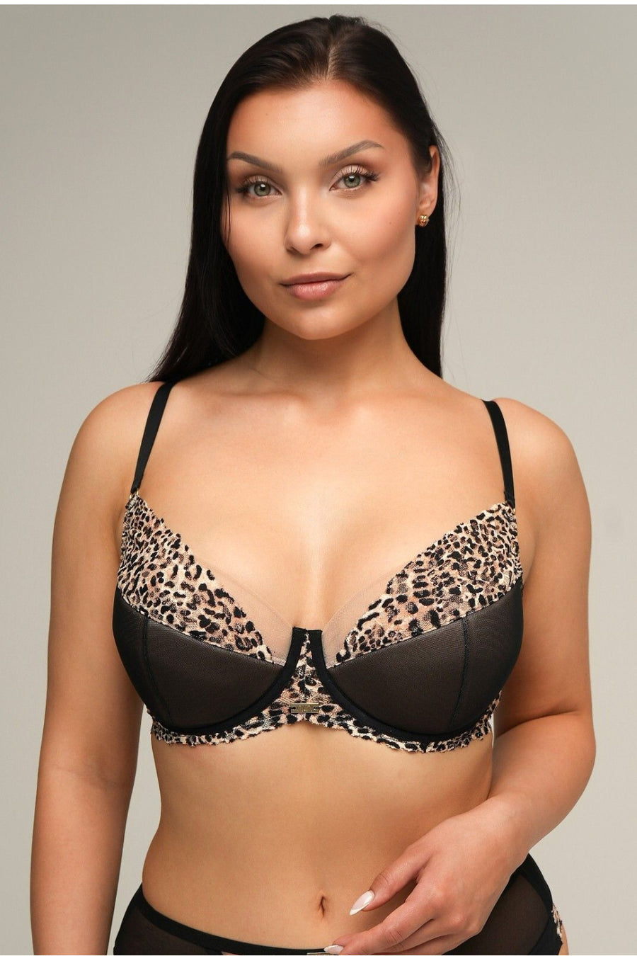 Ava Leopard Print Padded Underwired Push-Up Bra