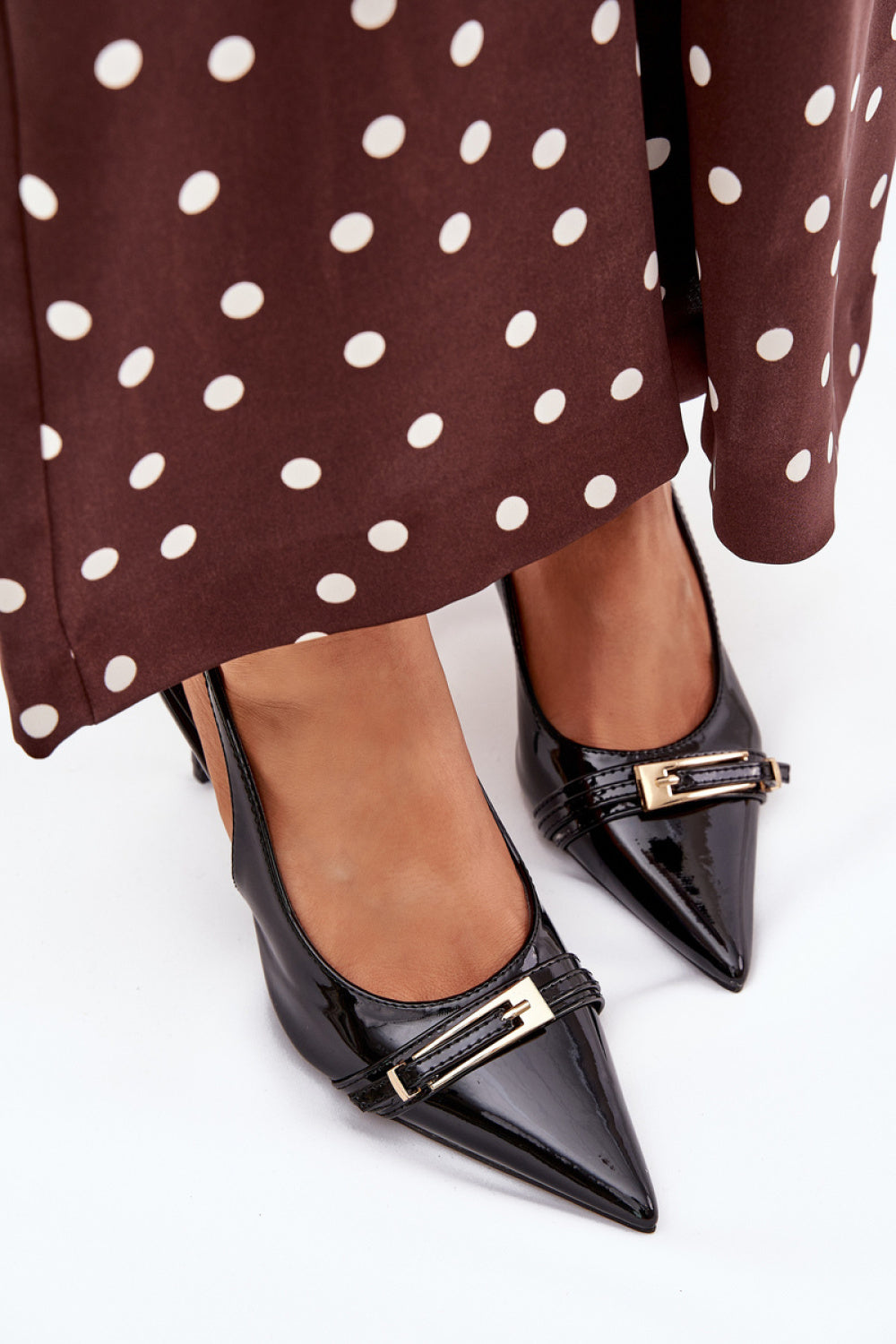 Step In Style Vivae Black Faux Leather Stiletto High Heels - view 3