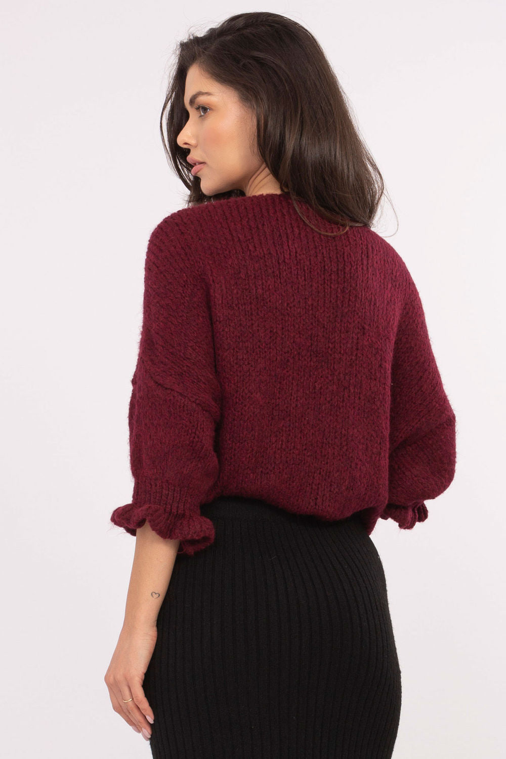 Italy Moda Burgundy Cardigan - view 3