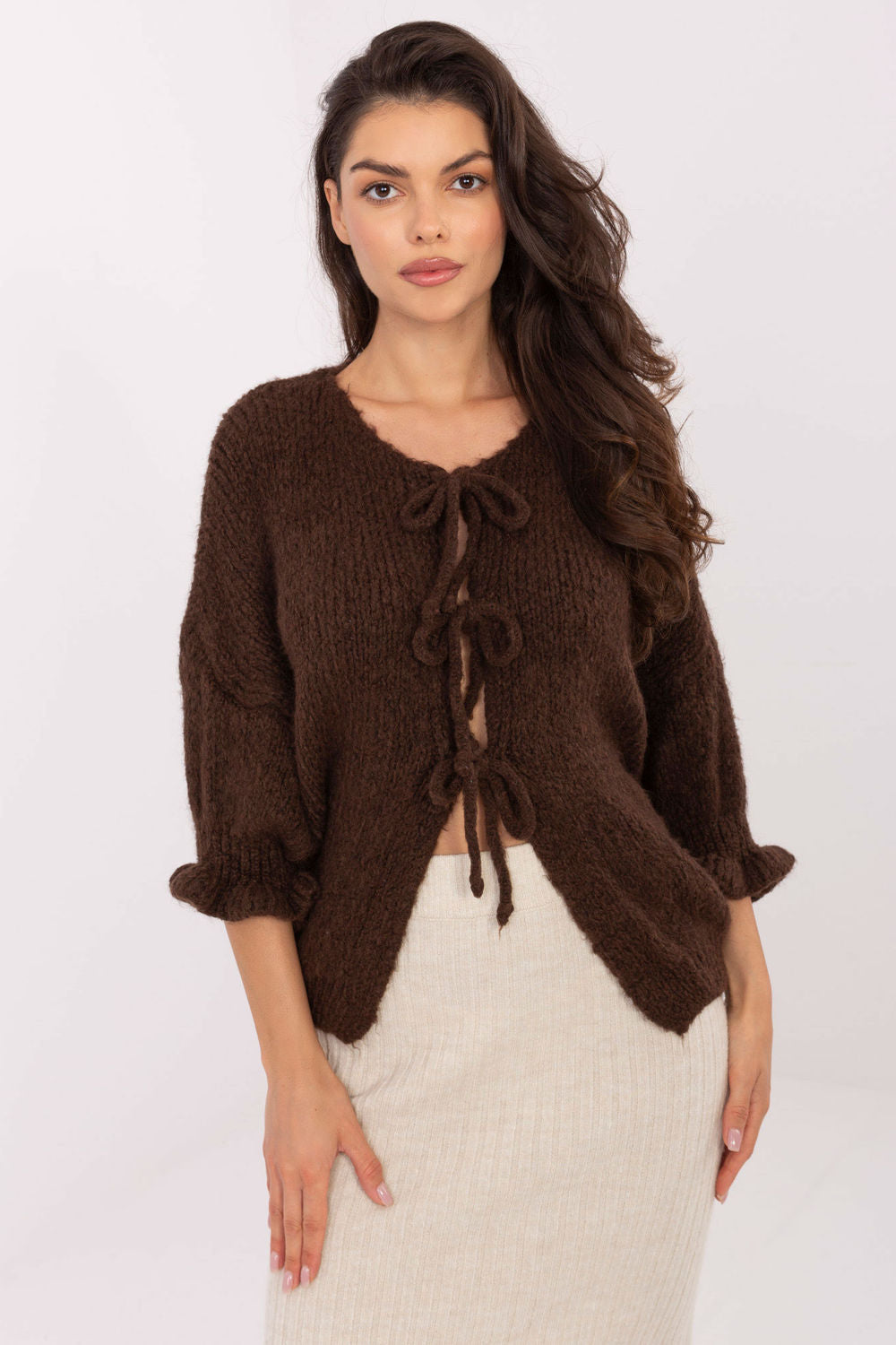 Italy Moda Brown Cardigan - view 2