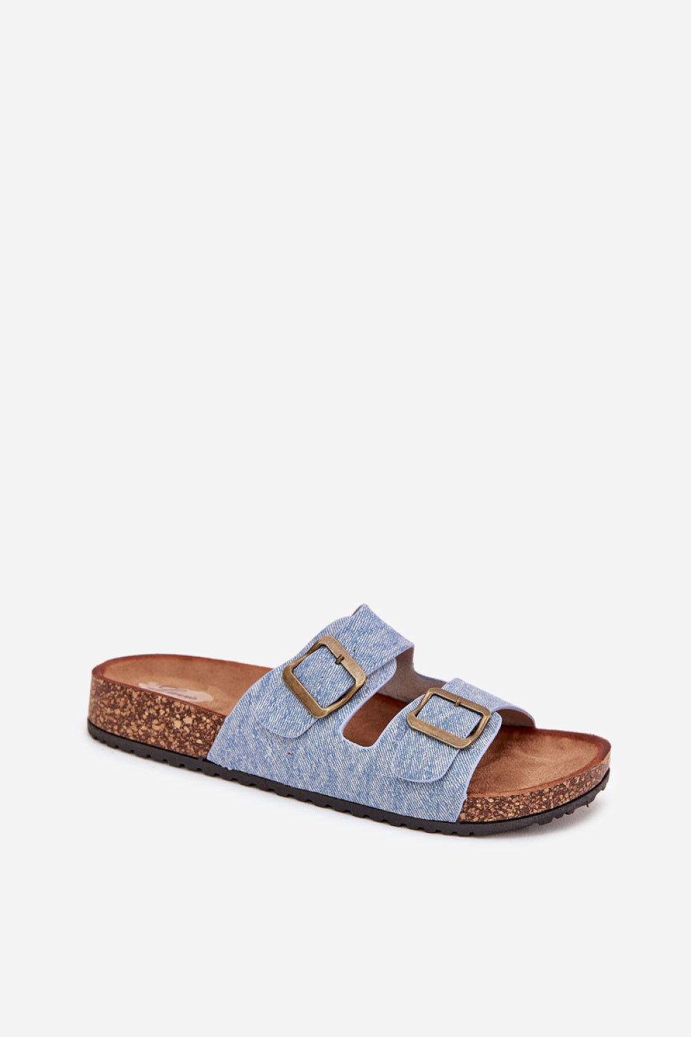 Step In Style Vesina Light Denim Blue Faux Suede Platform Flip Flops - view 2