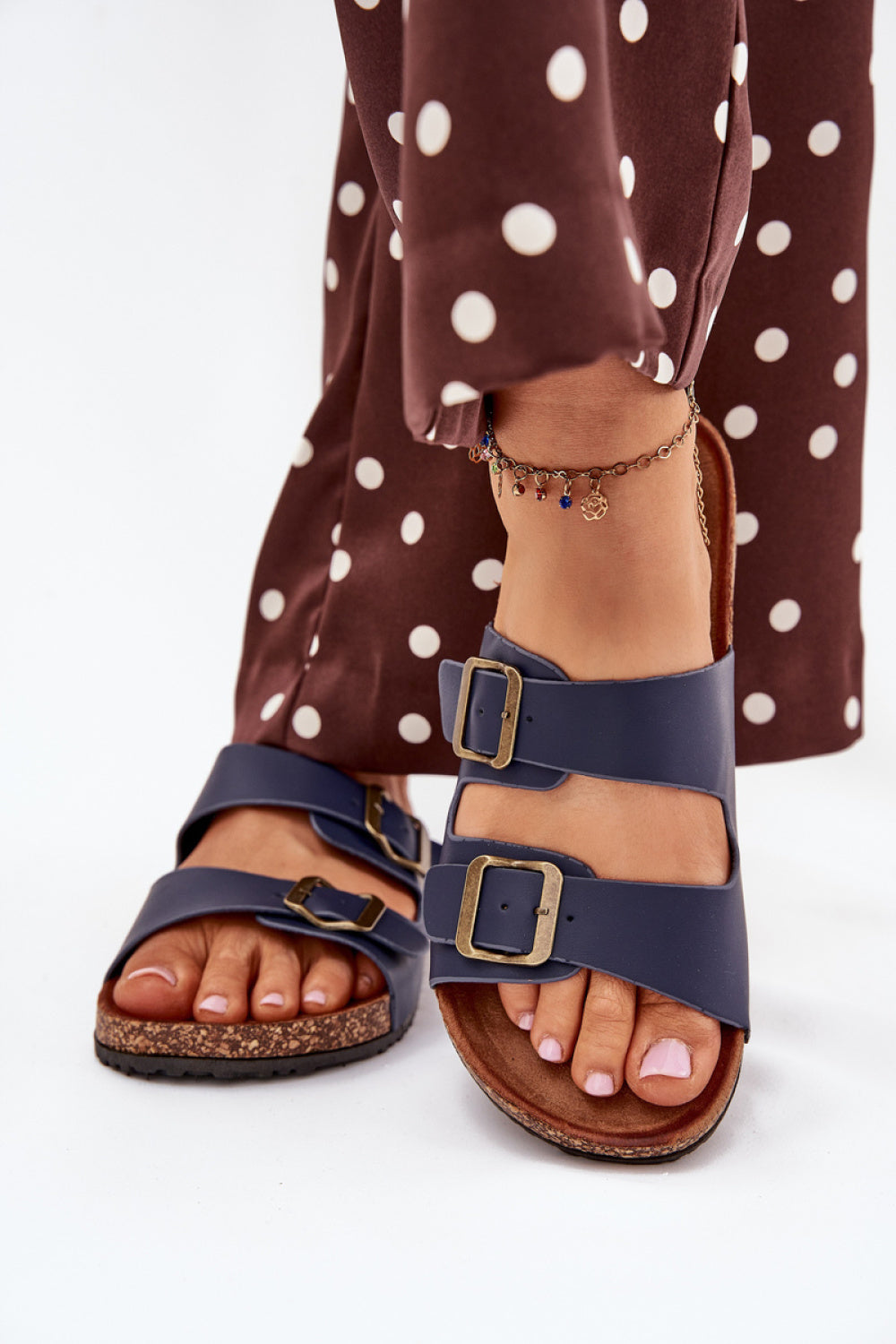 Step In Style Vesina Navy Faux Suede Platform Flip Flops - view 3