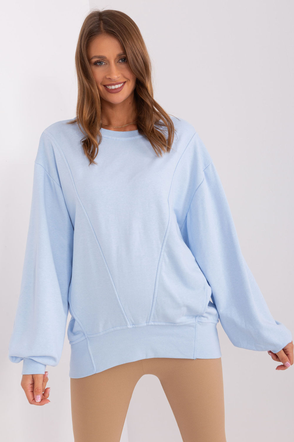 Ex Moda Light Blue Oversized Cotton Sweatshirt