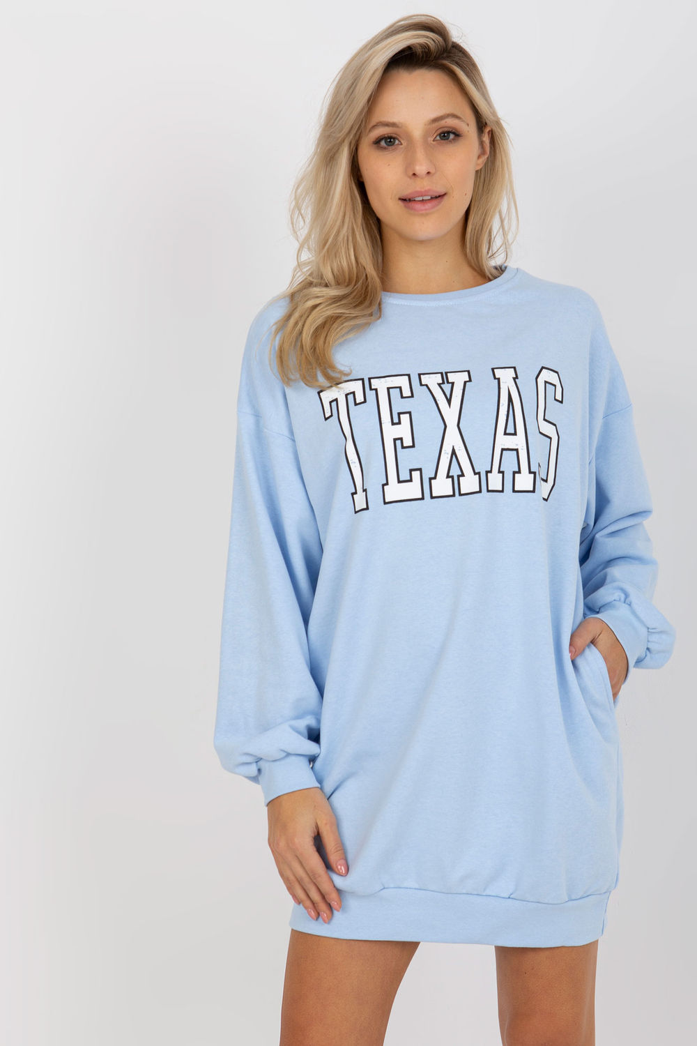 Ex Moda Light Blue Long Sleeve Cotton Sweatshirt
