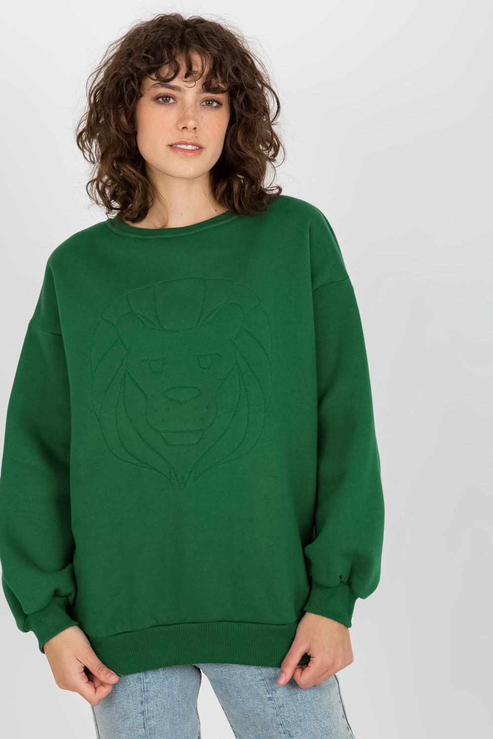 Ex Moda Dark Green Long Sleeve Cotton Sweatshirt