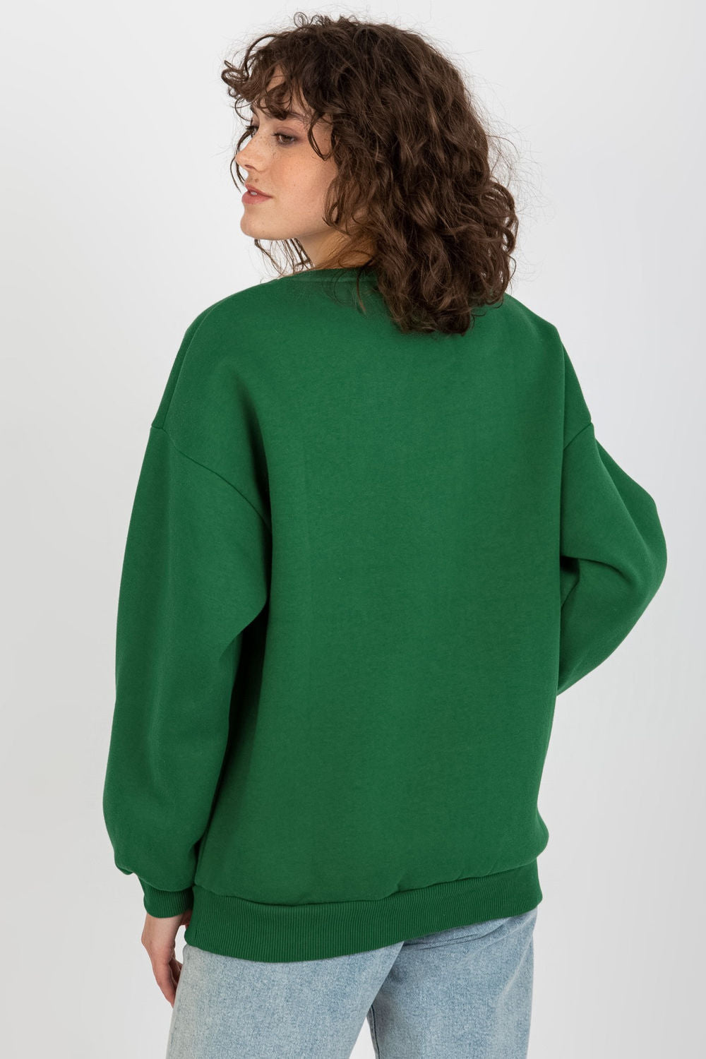 Ex Moda Dark Green Long Sleeve Cotton Sweatshirt - view 3