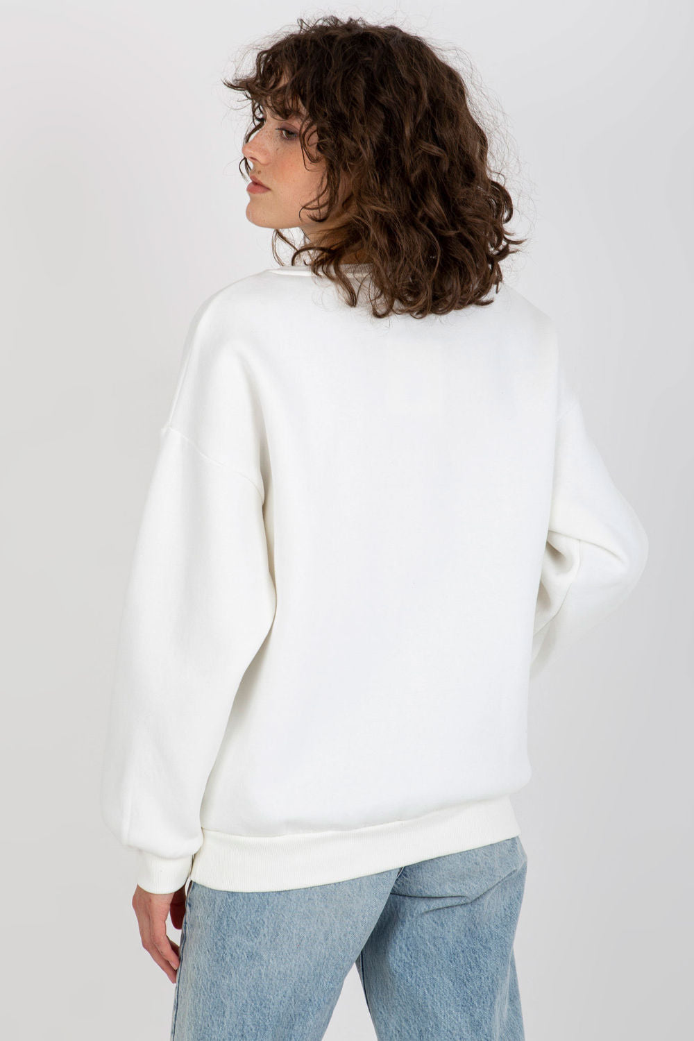 Ex Moda Ecru Long Sleeve Cotton Sweatshirt - view 3