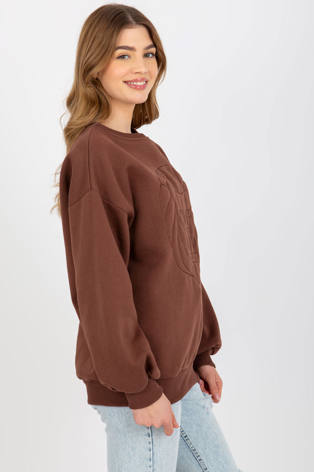 Ex Moda Brown Long Sleeve Cotton Sweatshirt - view 2