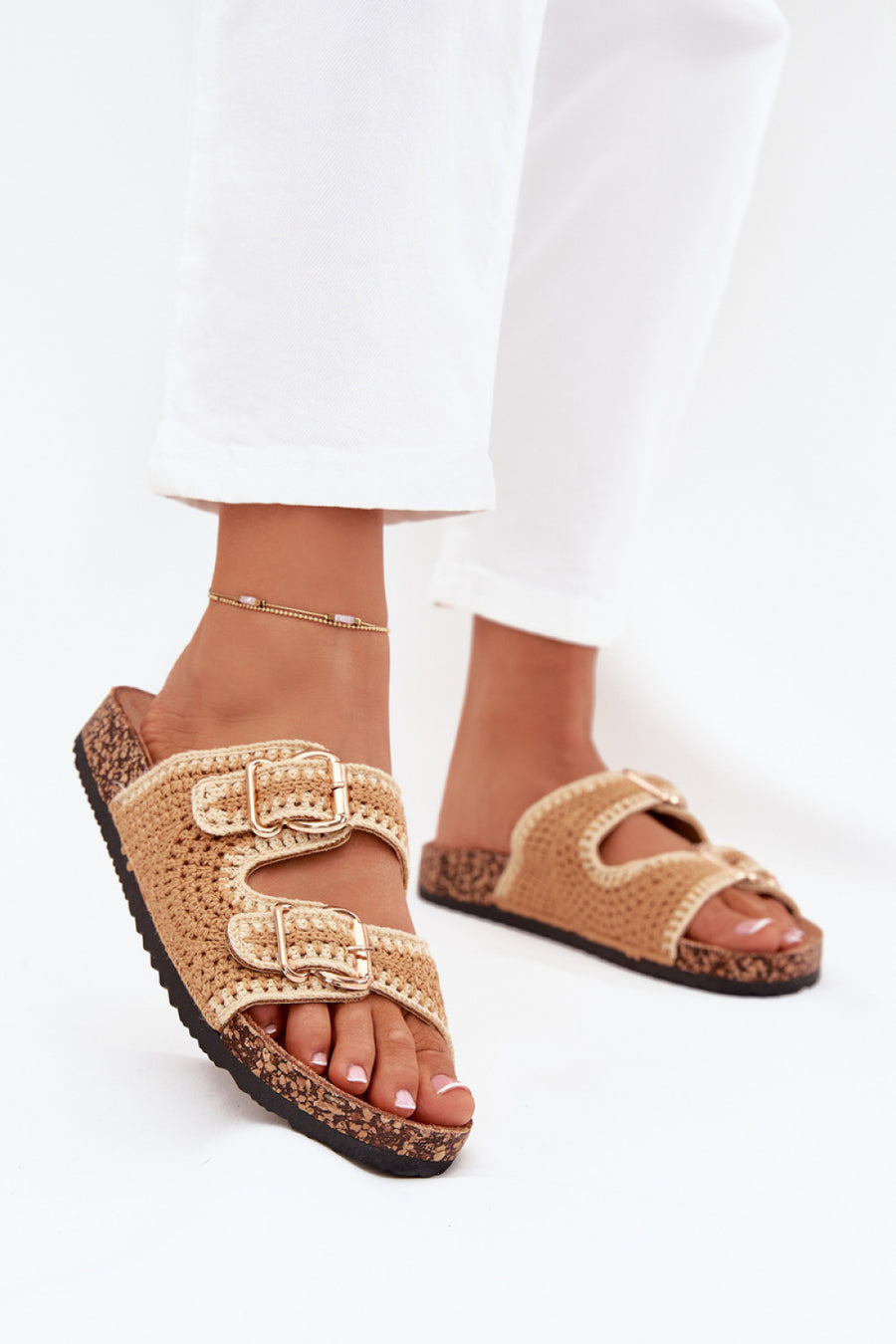 Step In Style Fenira Camel Faux Suede Platform Flip Flops