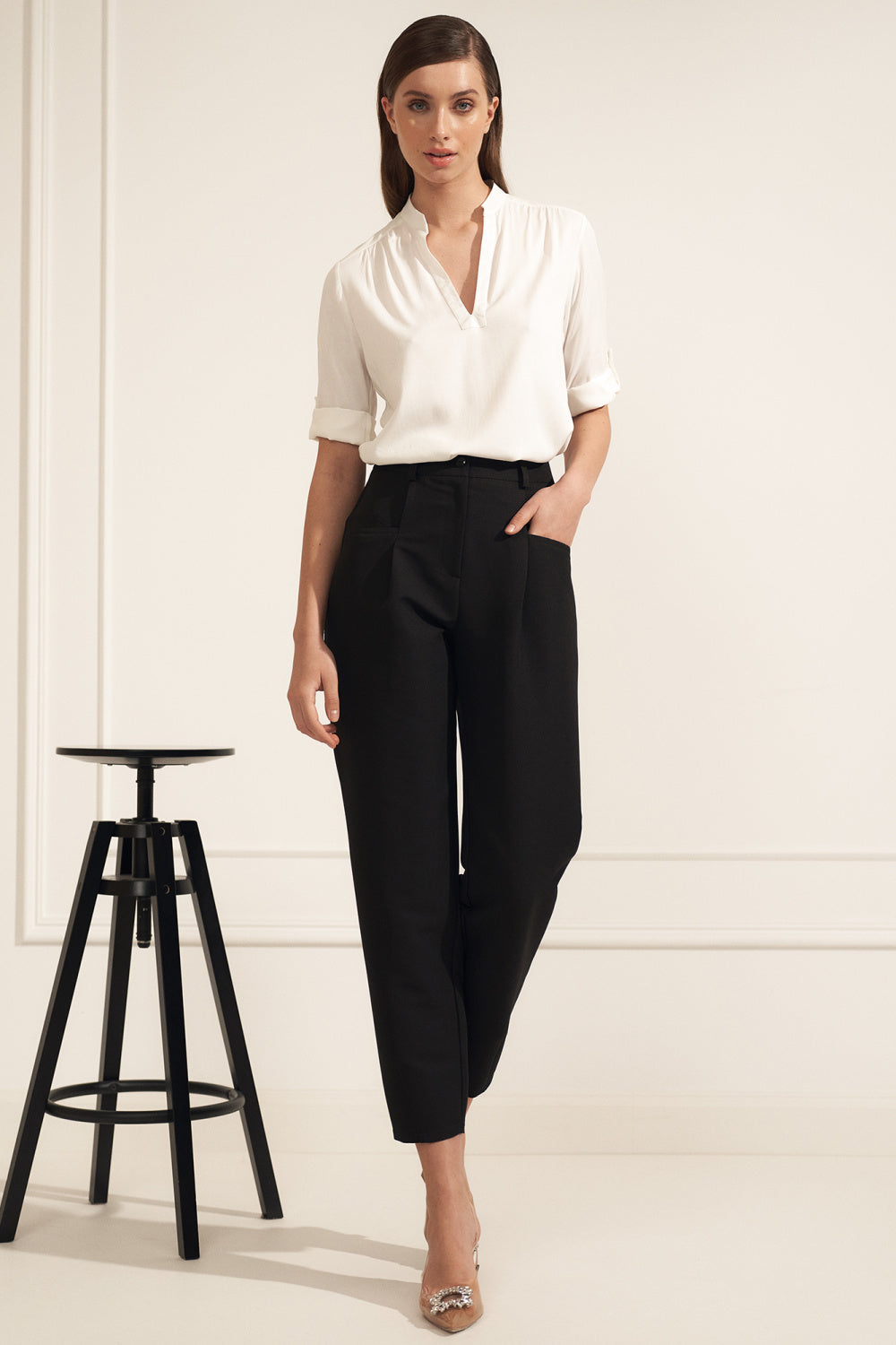 Nife Ecru High Waisted Blouse - view 3