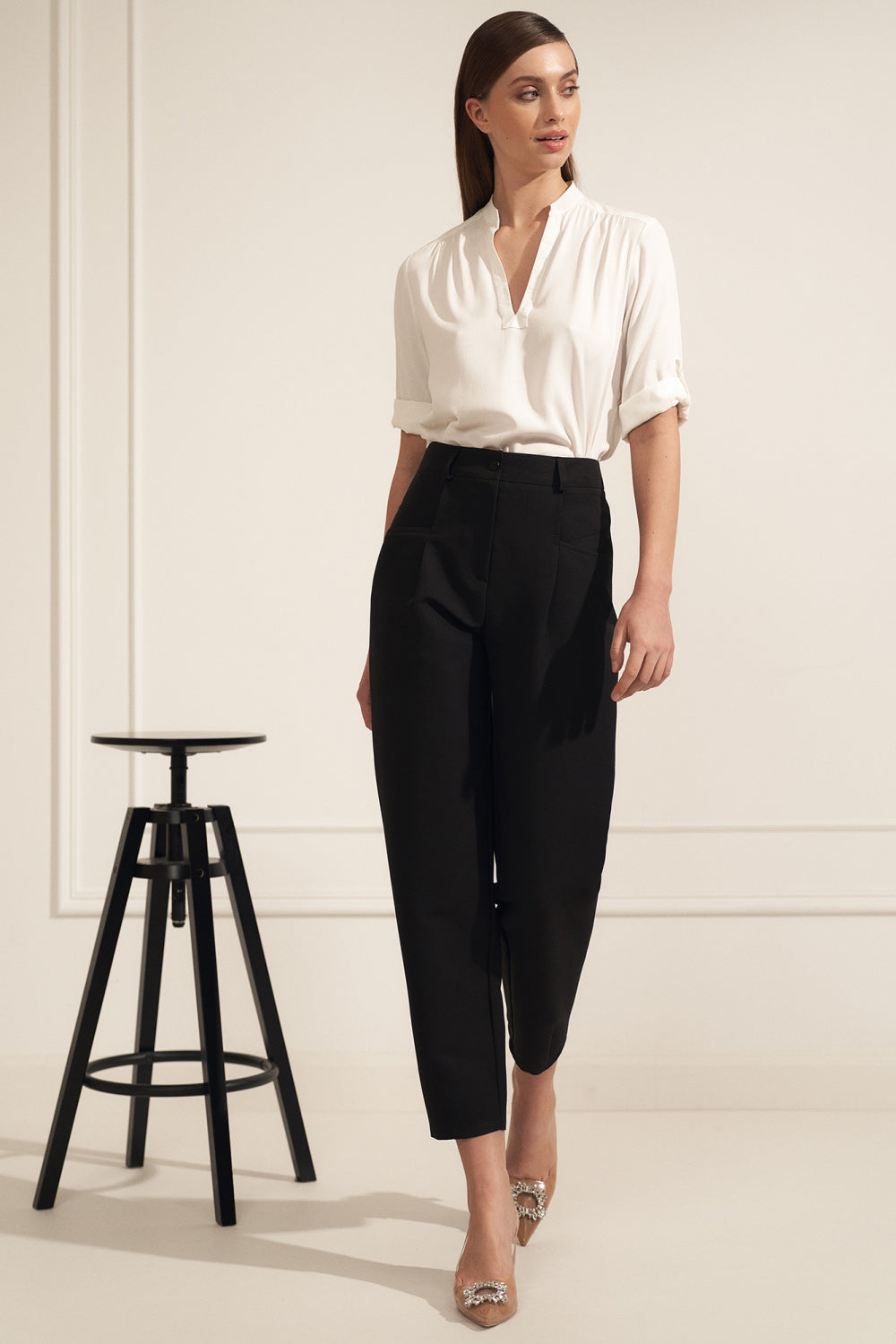 Nife Ecru High Waisted Blouse - view 4