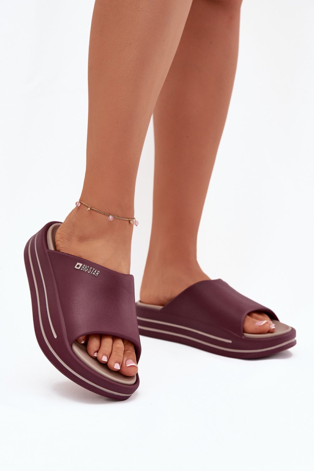 Step In Style Burgundy Flip Flops