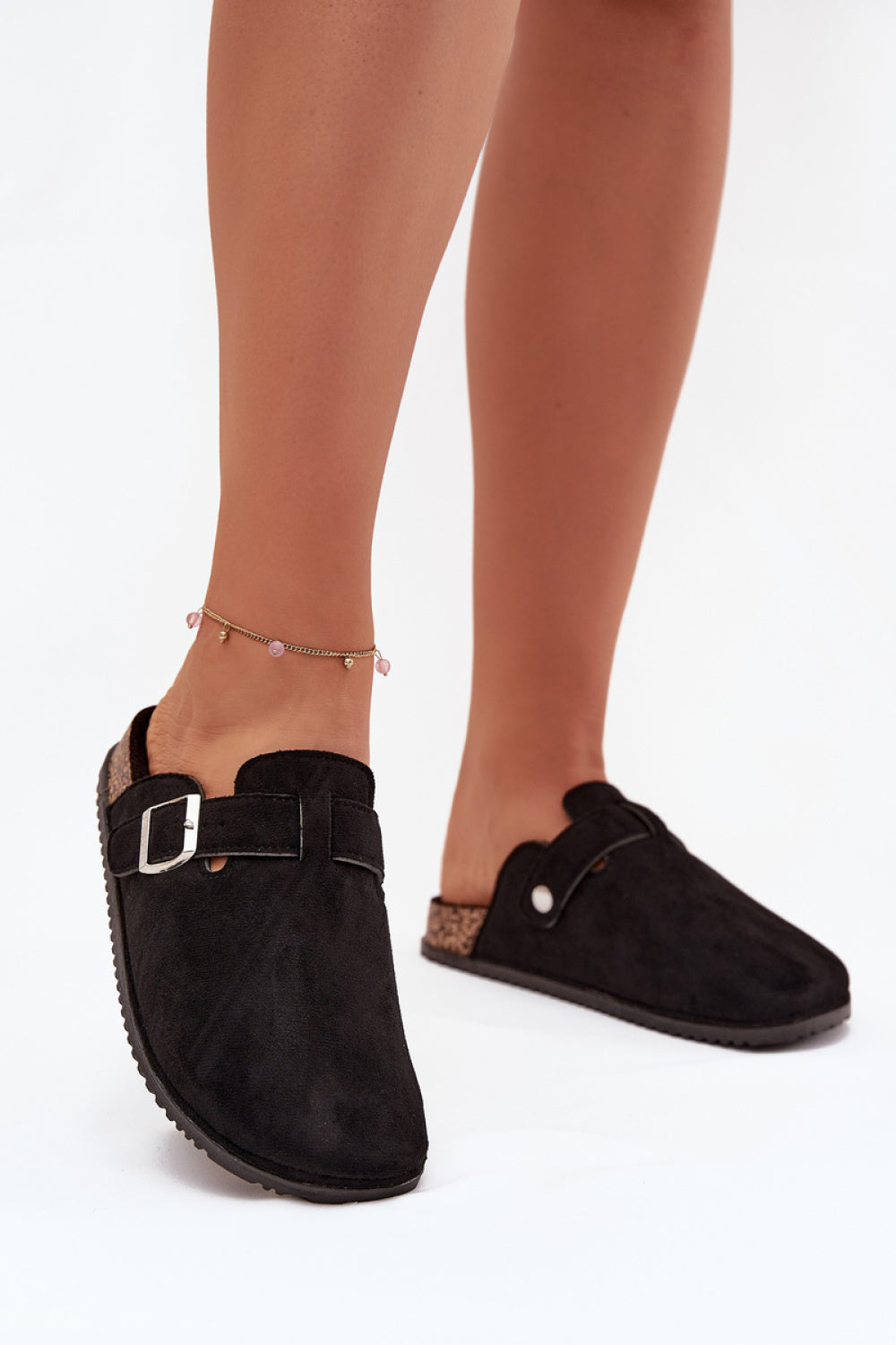 Step In Style Black Faux Suede Flip Flops