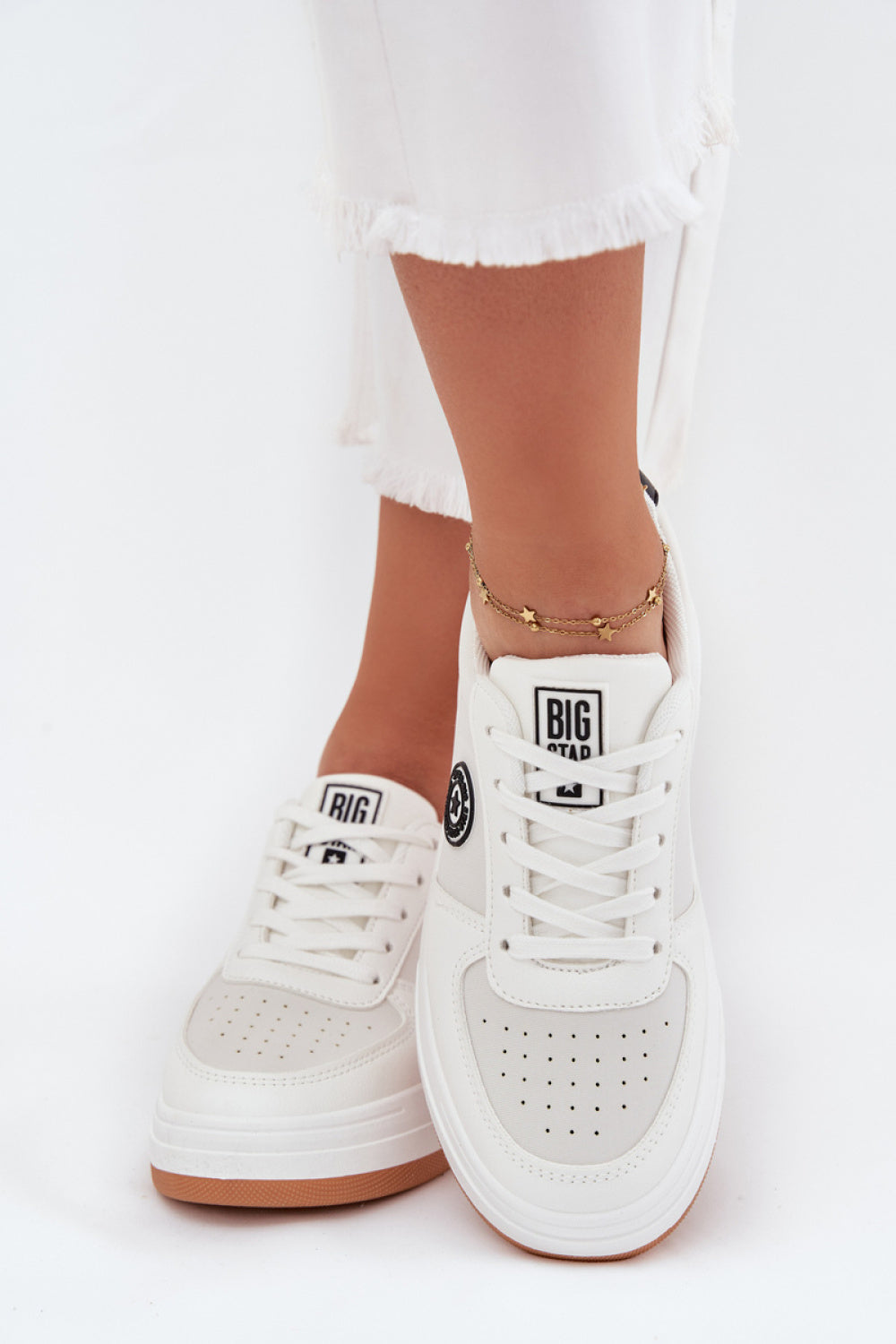 Step In Style White Faux Leather Trainers - view 3