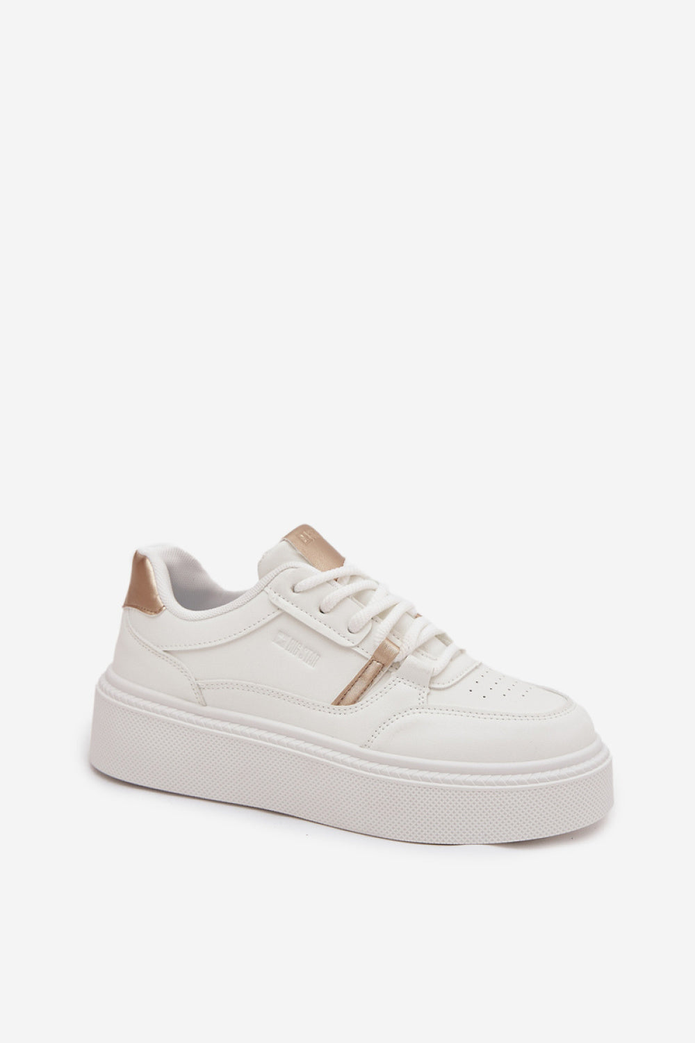 Step In Style White Faux Leather Platform Trainers - view 2