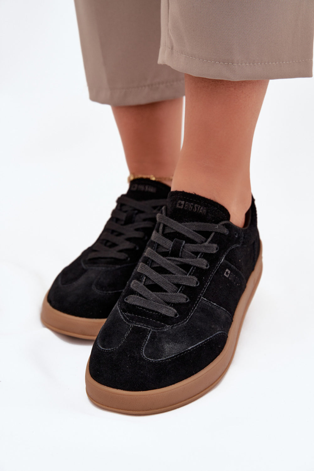 Step In Style Black Suede Platform Trainers - view 3