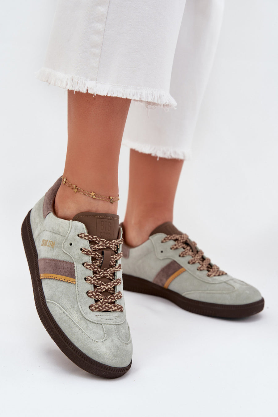 Step In Style Mint Suede Trainers