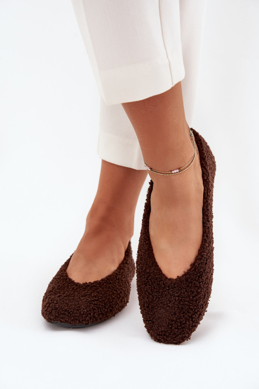 Step In Style Zimira Chocolate Flat Warm Lined Ballet Flats