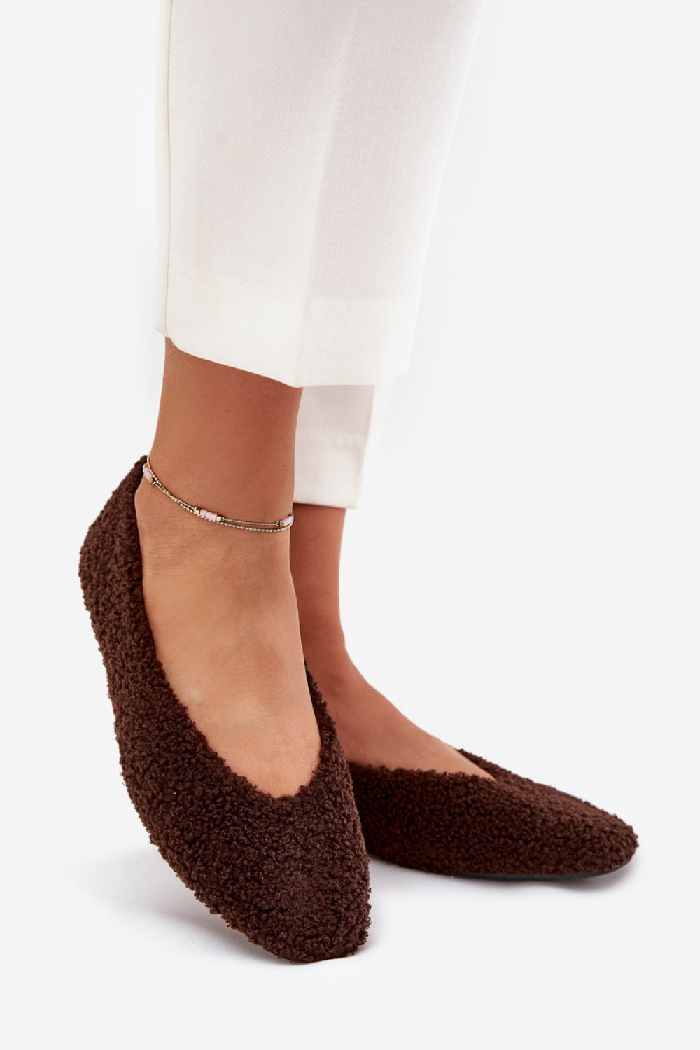 Step In Style Zimira Chocolate Flat Warm Lined Ballet Flats - view 2