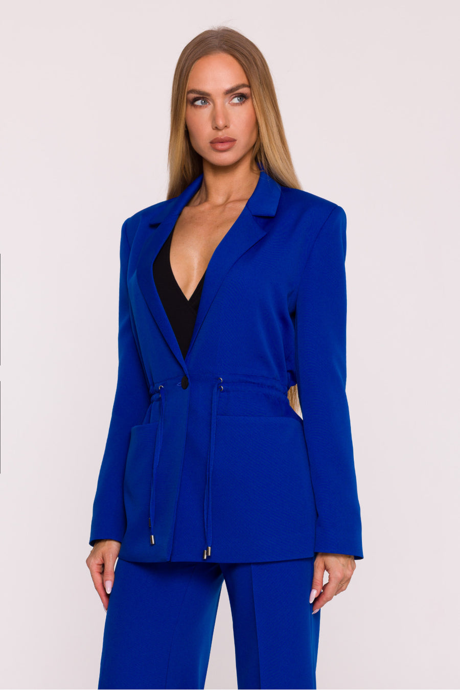 Moe Cornflower Blue Oversized Long Sleeve Jacket