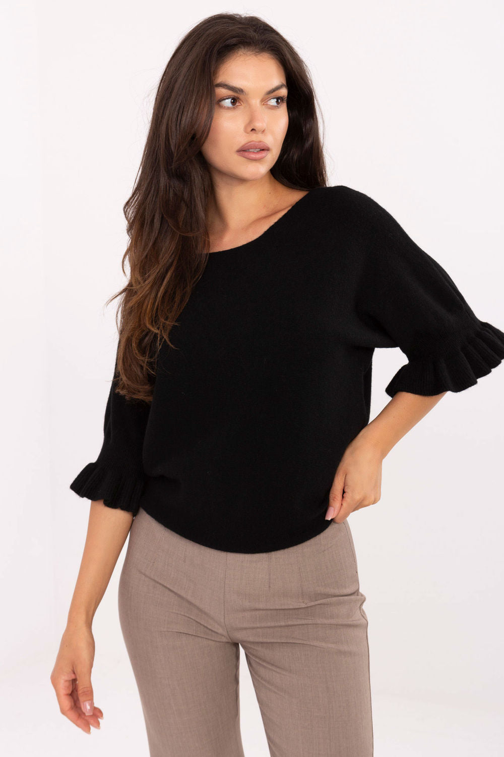 Italy Moda Black Viscose Jumper