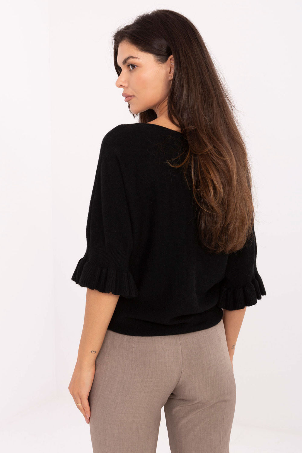 Italy Moda Black Viscose Jumper - view 3