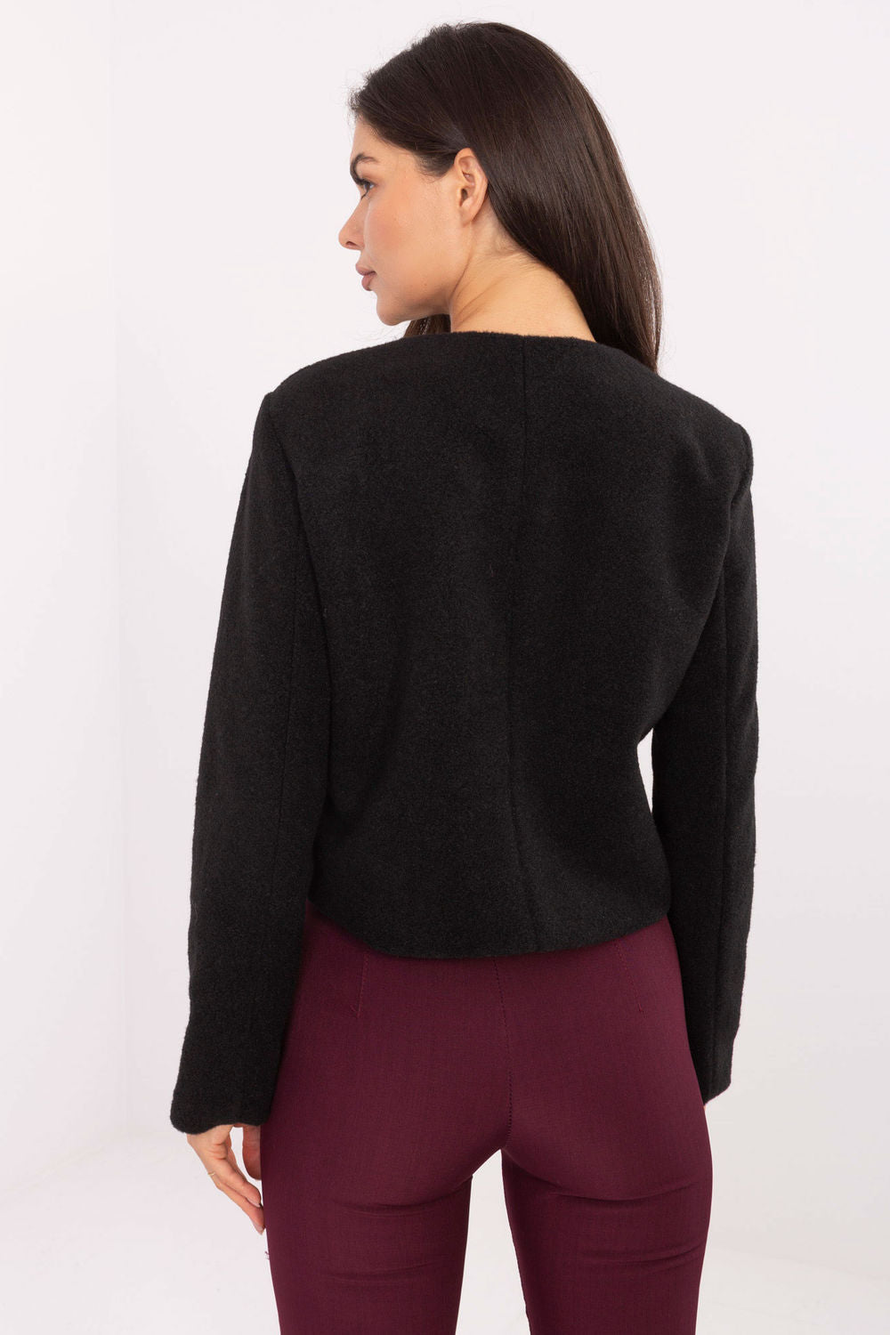 Rue Paris Black Polyester Long Sleeve Jacket - view 3