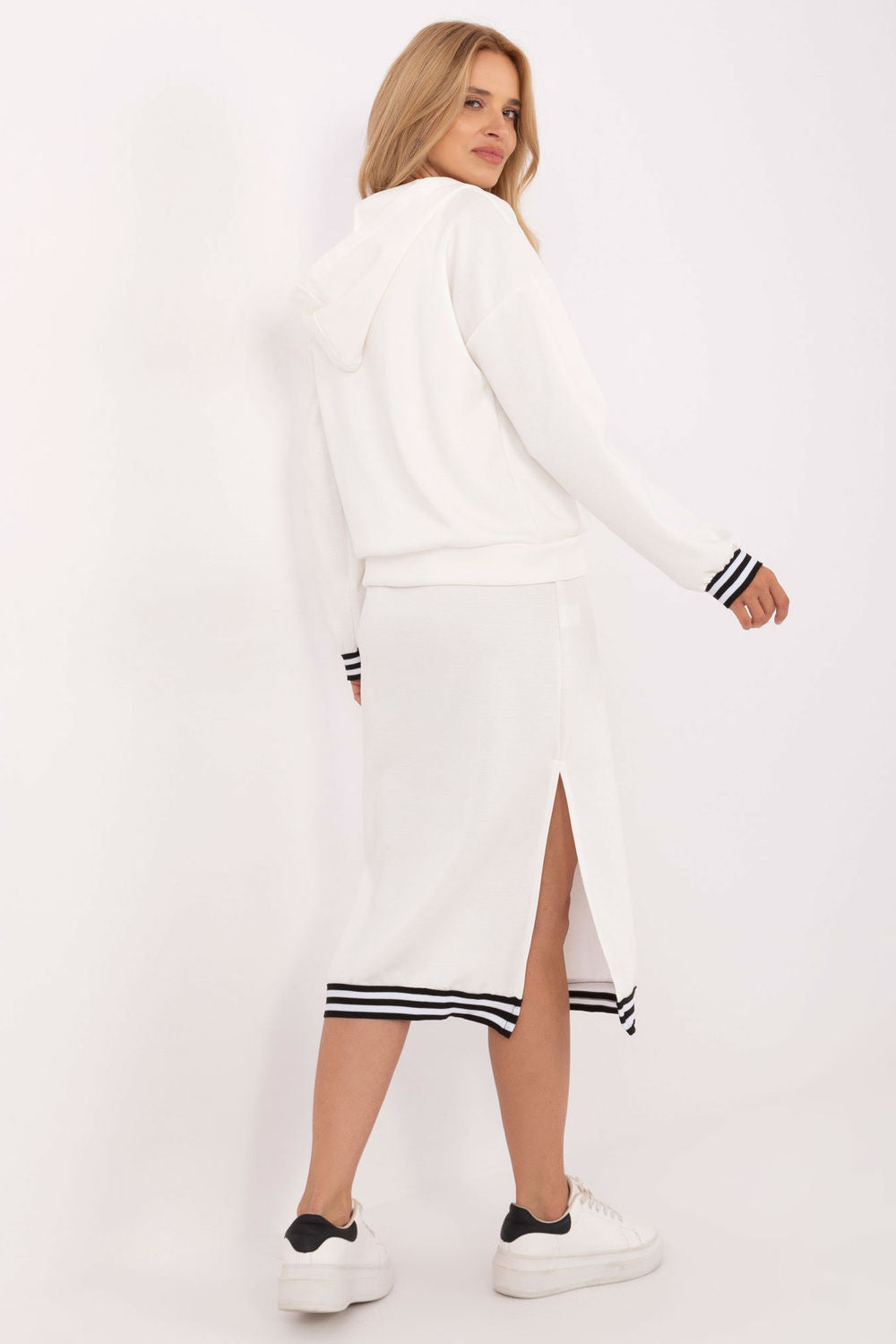 Rue Paris White Midi Long Sleeve Dress Co-Ord Set - view 3