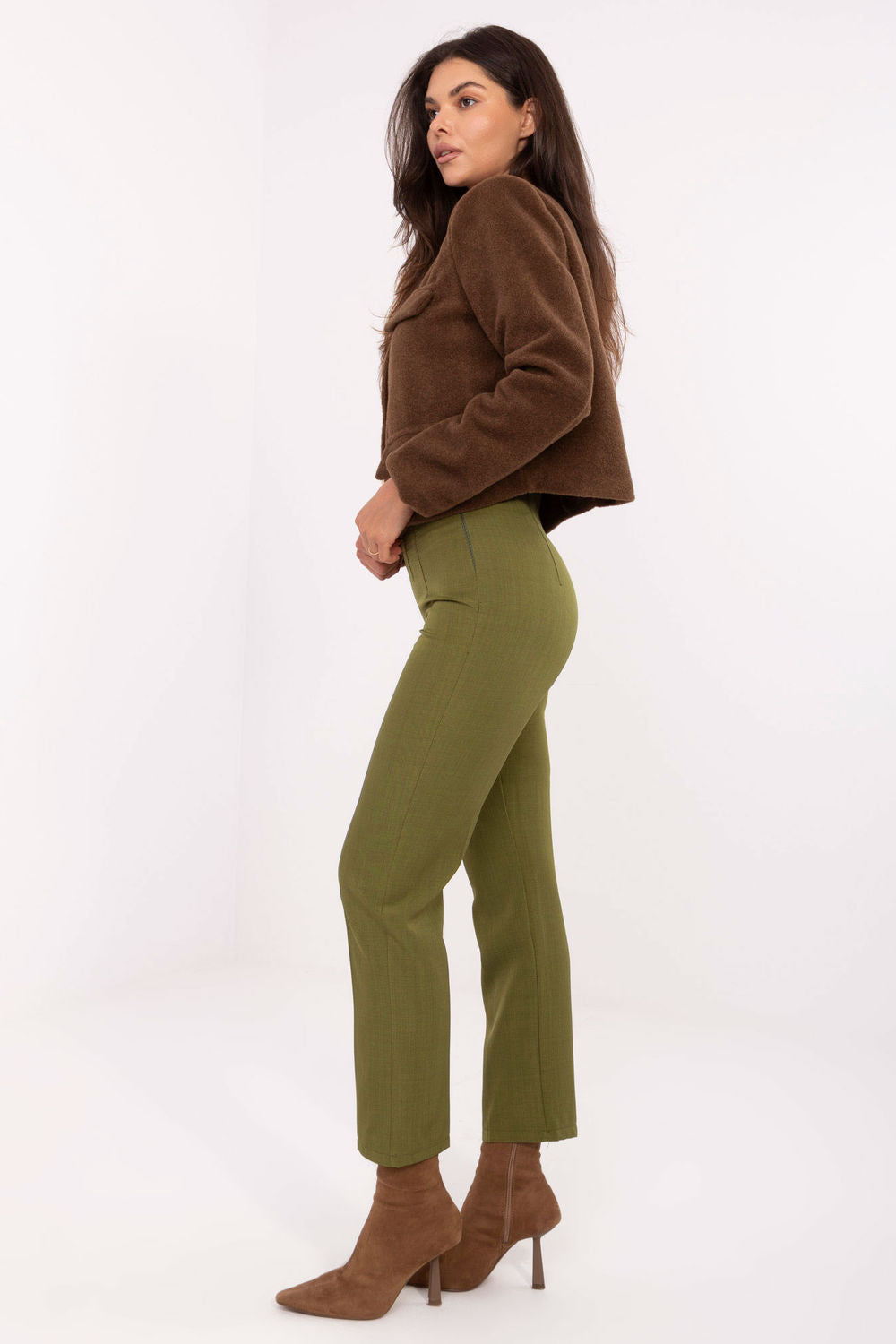 Rue Paris Olive High Waisted Trousers - view 2