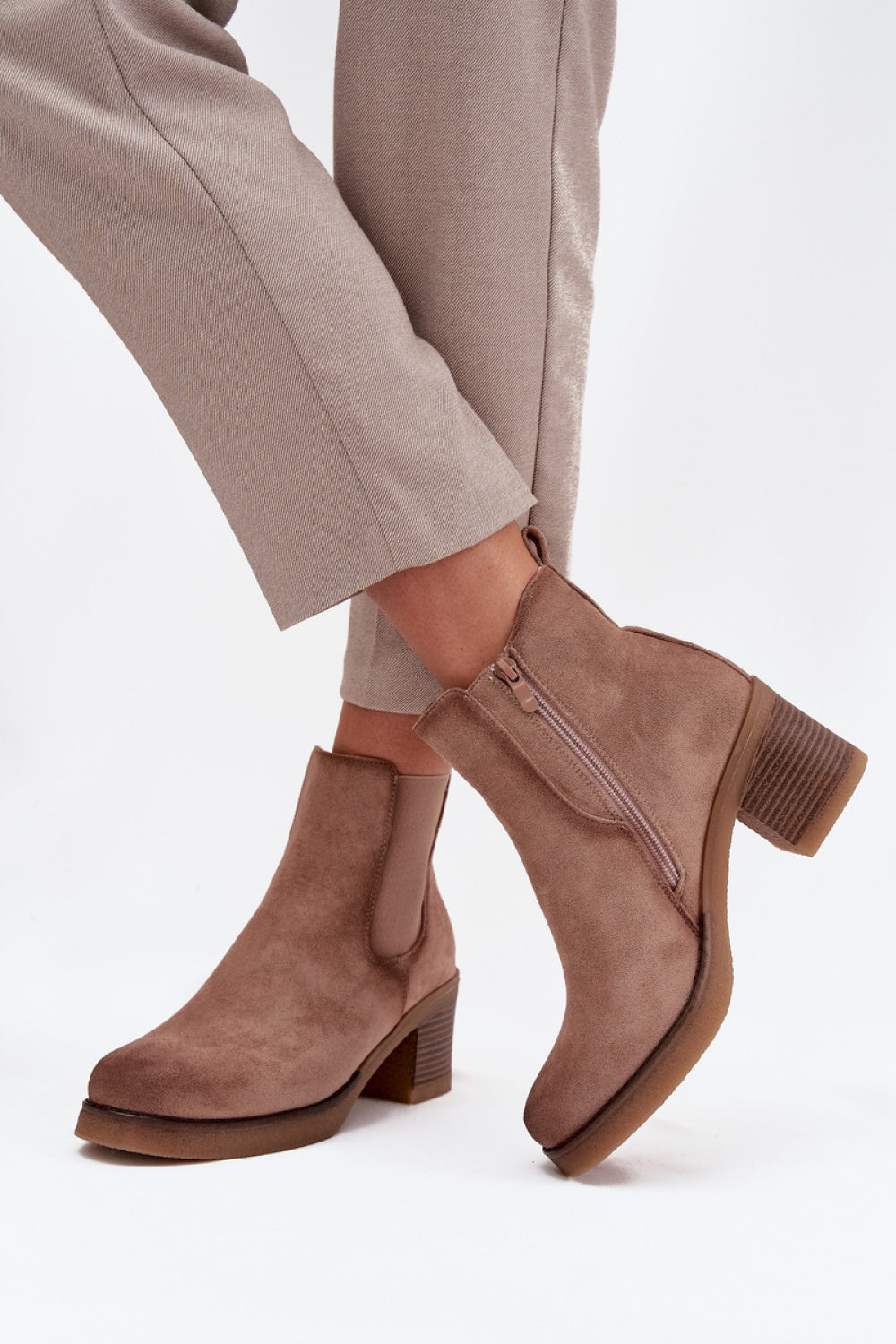 Step In Style Zelia Beige Faux Suede Jodhpur Boots - view 3