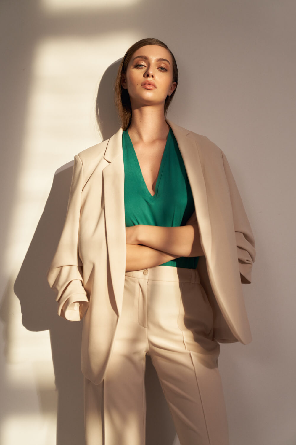 Nife Beige Polyester Jacket - view 3