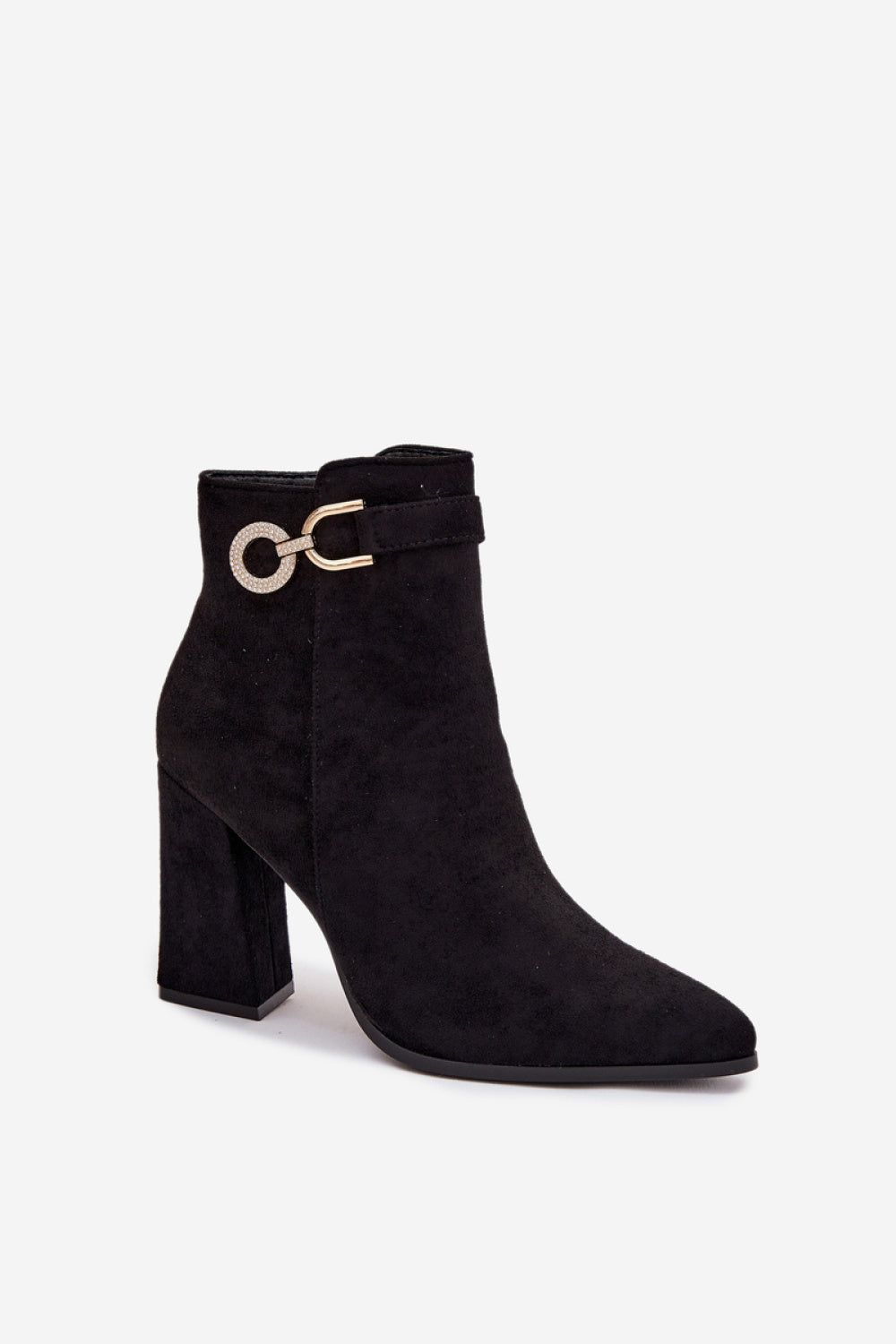 Step In Style Lymall Black Suede Heeled Ankle Boots - view 2